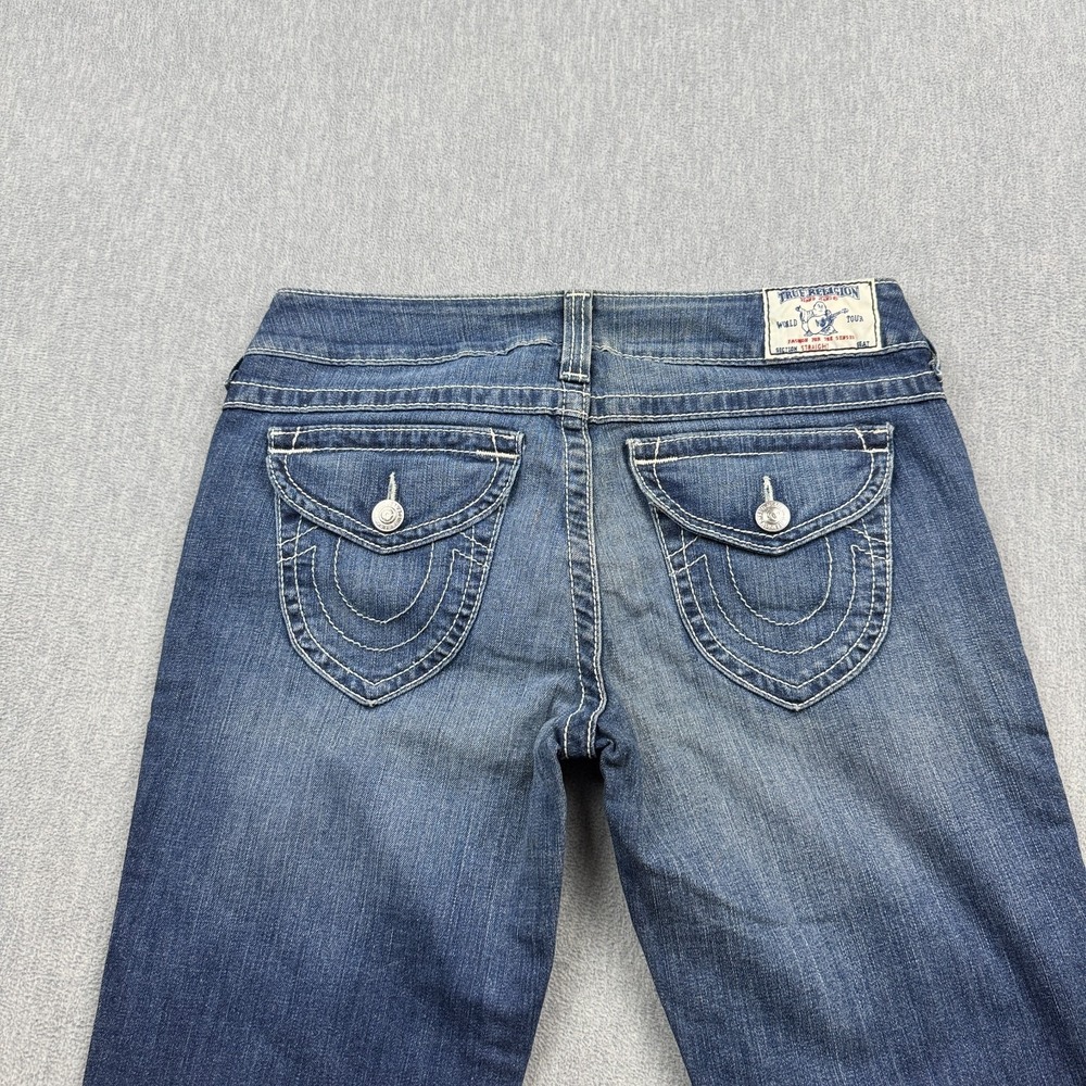 True Religion Jeans Womens 32 Blue Denim Bootcut Straight Leg Made In USA Pants